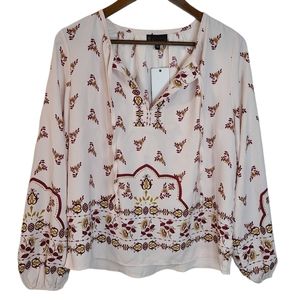NWT Bobeau Collection Pink Floral Blouse Small